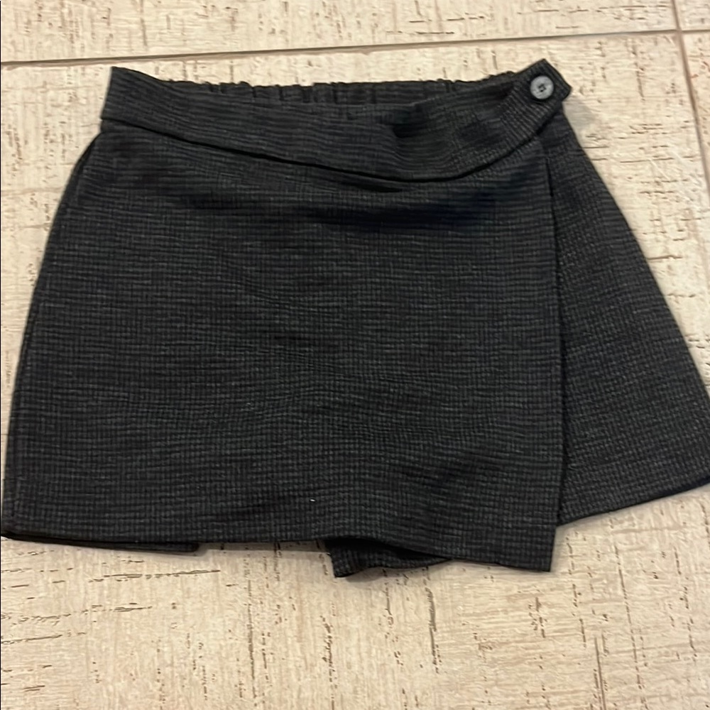 Mango Black Skort Wrap-Style Mini